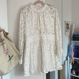 Open chest White Lace Dresse